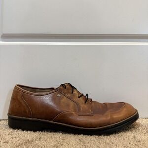 Finn Comfort Shoes Mens Size 10.5 Brown Leather Lace Up Casual Comfort Sneakers